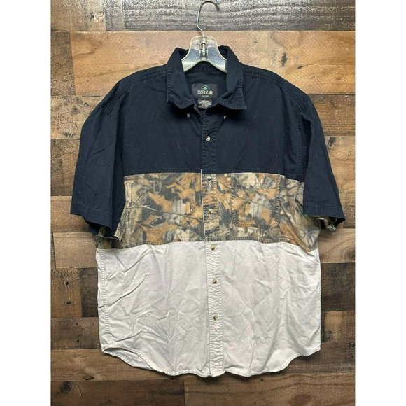 Red Head Men's Short Sleeve Button Up Size Large - Picture 1 of 4